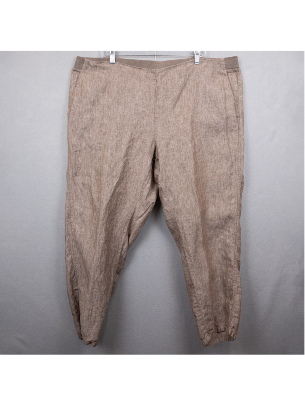 J. Jill Love Linen brown straight leg pull on pants-3X